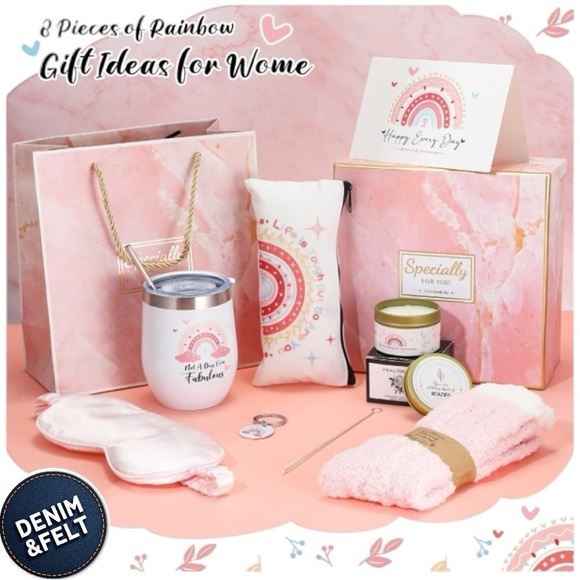 8 Pcs Birthday Gifts Box/Basket for Women | Tumbler/Candle/Bag/Socks/Sleep Mask! - Picture 3 of 6